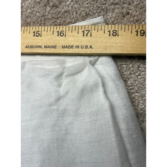 NIC&ZOE White Linen Blend Pleated Skirt Striped Hem Cottagecore Prairie Size 14P - Picture 7 of 10